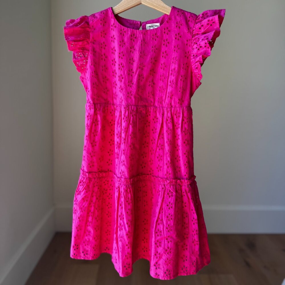 Crewcuts J.Crew Eyelet Dress Girls Size 7 NWT — Pink Preppy Twins Pick